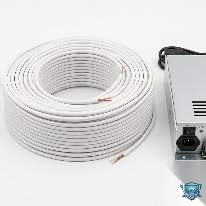 CCTV Installation Kit — 90m 3+1 Cable, 8 BNC + 4 DC Connectors, 8-ch Power Supply